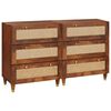 vidaXL Sidebord Sett 2 stk. 60 x 33,5 x 75 cm Massiv mango tre Brun