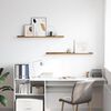 vidaXL Vegghylle med hylle 2 pcs Brun 100 x 9 x 3 cm Konstruert tre