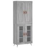 vidaXL Highboard gr&aring; sonoma 69,5x34x180 cm konstruert tre