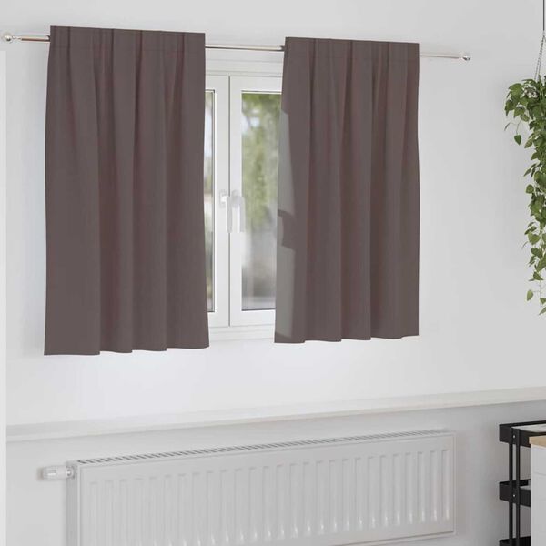 vidaXL Mørkleggende Gardiner med Ringer 2 pcs Mørk brun 140 x 140 cm