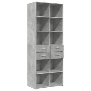 vidaXL Highboard betonggr&aring; 70x42,5x185 cm konstruert tre