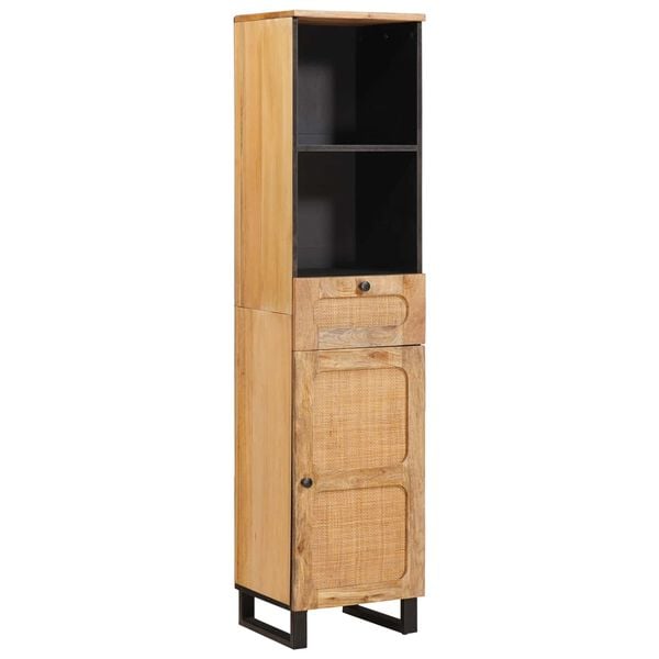 vidaXL Badeværelses Sett med skuff med hylle Naturlig Massiv mango tre