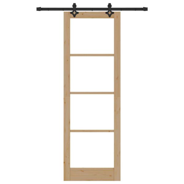 vidaXL Skyved&oslash;r Naturlig 78 x 232 cm Massivt furutre og glass