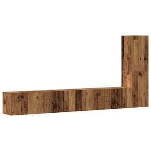 vidaXL TV-skapsett 3 deler veggmontert gammelt tre konstruert tre