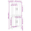 vidaXL Highboard hvit 69,5x34x180 cm konstruert tre