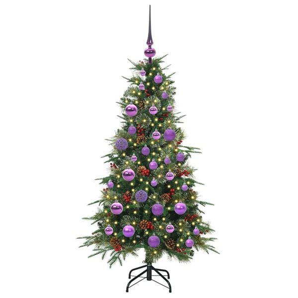 vidaXL Kunstig sammensatt juletre med 150 LED gr&oslash;nn 120 cm PE og PVC