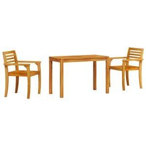 vidaXL Hage Spisegruppe 3 stk. Brun Solid akasietre