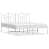 vidaXL Sengeramme i metall med hodegavl hvit 183x213 cm
