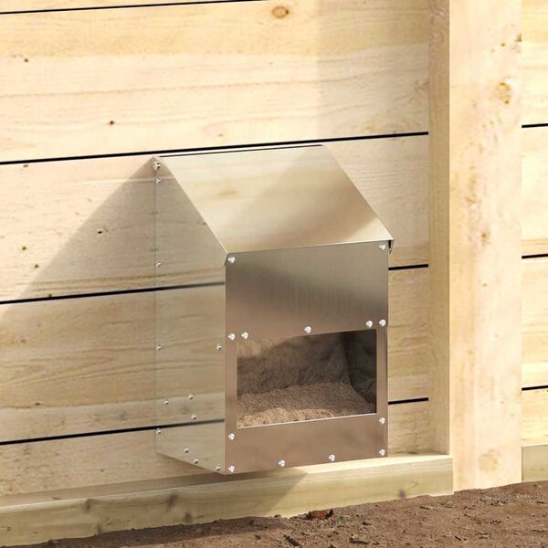 vidaXL H&oslash;nsefutteral s&oslash;lv 21 x 16 x 33 cm Galvanisert St&aring;l