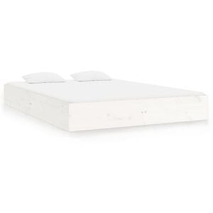 vidaXL Sengeramme hvit heltre 200x200 cm