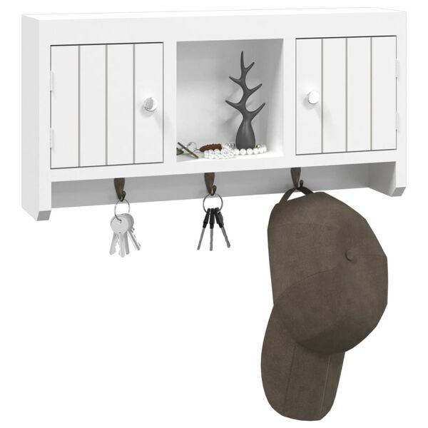 vidaXL Nøkkelskap hvit 40x8,5x20 cm konstruert tre og stål