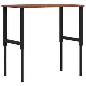 vidaXL Arbeidsbenk m&oslash;rkebrun 100x60x(71,5-98)cm heltre eik rektangul&aelig;r