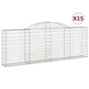 vidaXL Gabionkurver buede 15 stk 300x30x100/120 cm galvanisert jern