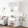 vidaXL Highboard h&oslash;yglans hvit konstruert tre