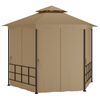vidaXL Paviljong med sidevegger 3,1x2,7 m gr&aring;brun