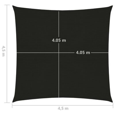 vidaXL Solseil 160 g/m² svart 4,5x4,5 m HDPE