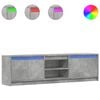 vidaXL TV-benk med LED betonggr&aring; 180x34x50 cm konstruert tre