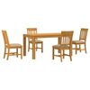 vidaXL Spisestuesett 5 stk. Beige Massivt Eiketre