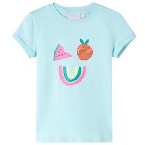 vidaXL T-skjorte for barn lyse aqua 116