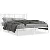vidaXL Sengeramme i metall med sengegavl hvit 150x200 cm