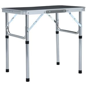 vidaXL Sammenleggbart campingbord gr&aring; aluminium 60x45 cm