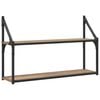 vidaXL Vegghylle Veggmontert Artisan eik 80 x 21 x 51 cm metall PB