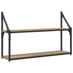 vidaXL Vegghylle Veggmontert Artisan eik 80 x 21 x 51 cm metall PB