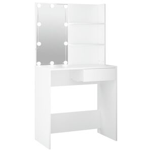 vidaXL Sminkebord med LED hvit 74,5x40x141 cm