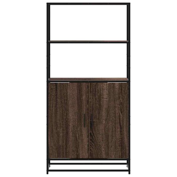 vidaXL Highboard brun eik 68x35x139 cm konstruert tre og metall