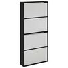 vidaXL Skoskap med speil 4 lag svart 63x17x134 cm