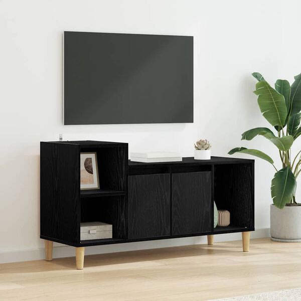 vidaXL TV-skap Svart Eik 100 x 35 x 55 cm Konstruert tre