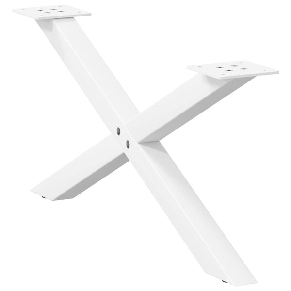 vidaXL Salongbordben X-formet 2 stk hvit 70 x (30-31) cm st&aring;l