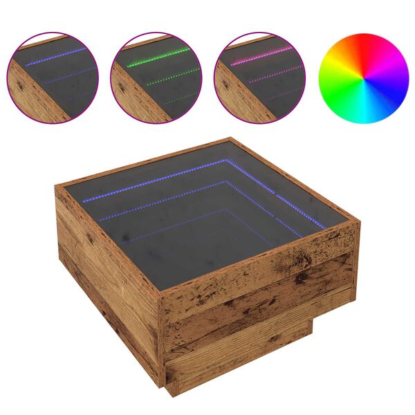 vidaXL Kaffebord Gammelt tre 50 x 50 x 30 cm Konstruert tre