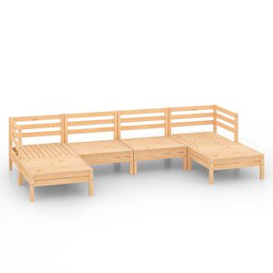 vidaXL Hagesofagruppe 6 deler heltre furu