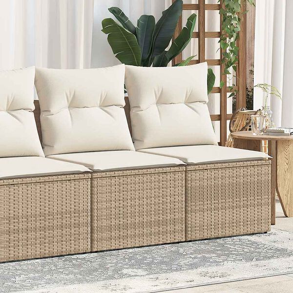 vidaXL Hagesofaer med puter 2 deler beige polyrotting akasie