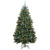 vidaXL Kunstig juletre med 300 LED gr&oslash;nn 210 cm PVC og metall