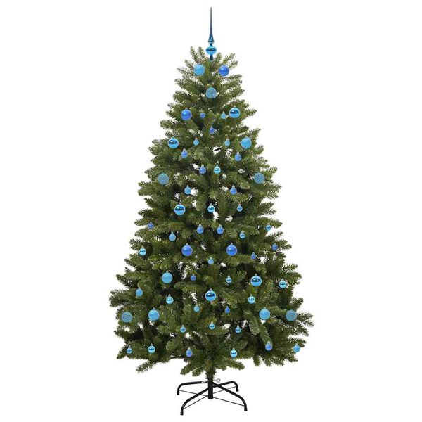 vidaXL Kunstig juletre med 300 LED gr&oslash;nn 210 cm PVC og metall