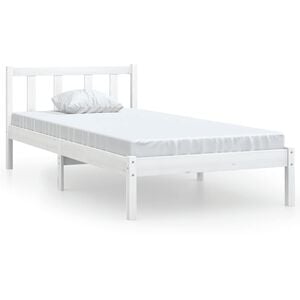 vidaXL Sengeramme hvit heltre furu 75x190 cm Small Single