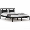 vidaXL Sengeramme svart heltre 140x190 cm
