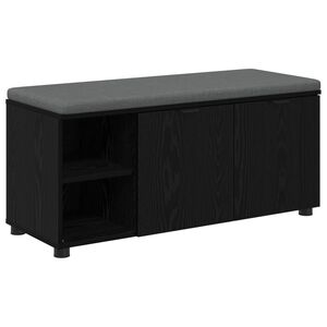 vidaXL Gangbenk Svart Eik 100 x 38 x 46 cm Konstruert treverk og stoff