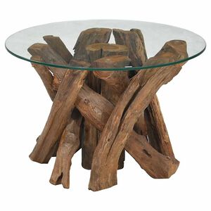 vidaXL Salongbord heltre teak drivved 60 cm