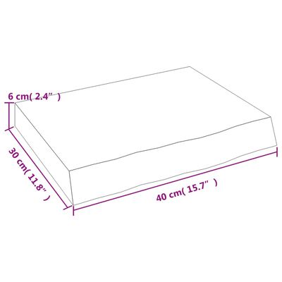 vidaXL Benkeplate til bad lysebrun 40x30x(2-6) cm behandlet heltre