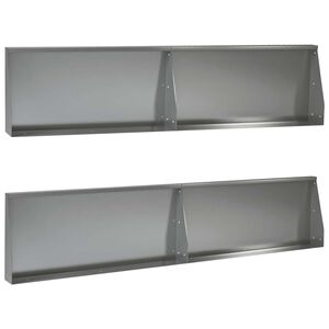 vidaXL St&oslash;ttemur 4 stk. 100 x 12 x 30 cm Galvanisert st&aring;l S&oslash;lv