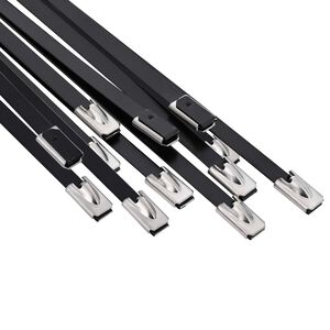 vidaXL Kabeltau 12 stk. 4,6 x 300 mm Svart
