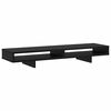 vidaXL Skjerm Stativ med hylle Svart 100 x 27 x 15 cm Konstruert tre