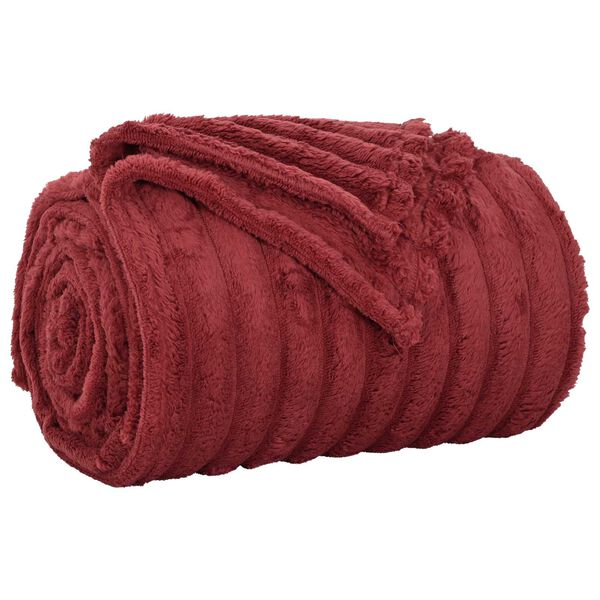 vidaXL Kastteppe Bordeaux R&oslash;d 240 x 220 cm Fleece