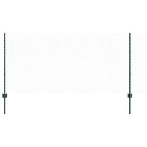 vidaXL Sekskantet gjerde med post 10 x 1 m PVC-belagt st&aring;l Gr&oslash;nn Mesh
