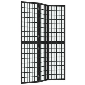 vidaXL Sammenleggbar romdeler 3 paneler japansk stil 120x170 cm svart