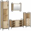 vidaXL Baderomsskapsett 4 stk. Sonoma eik 40 x 36 x 181 cm