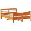 vidaXL Sengeramme med hodegavl voksbrun 120x200 cm heltre furu